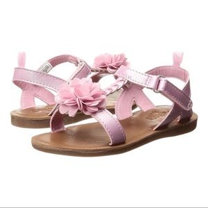 NWT Oshkosh pink braided floral sandal